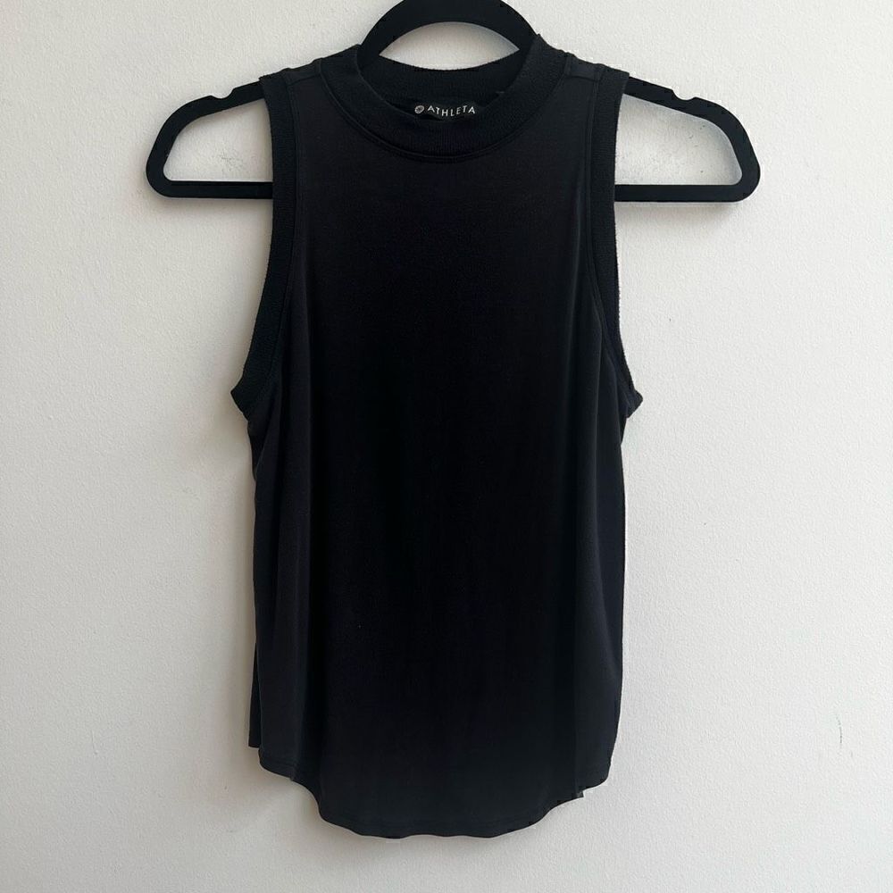 Athleta Women's Crew Neck Sleeveless Tank Top In Black Size XXS